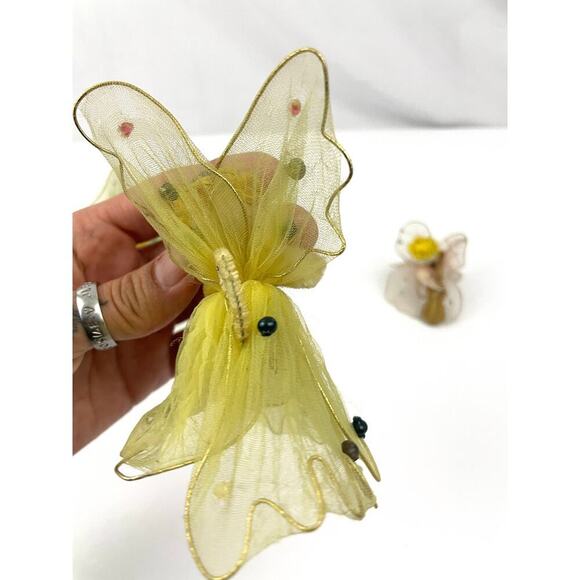 VTG Set of 4 Tulle Dress Violin Playing Angel Christmas Ornaments 1950s READ - Picture 14 of 16